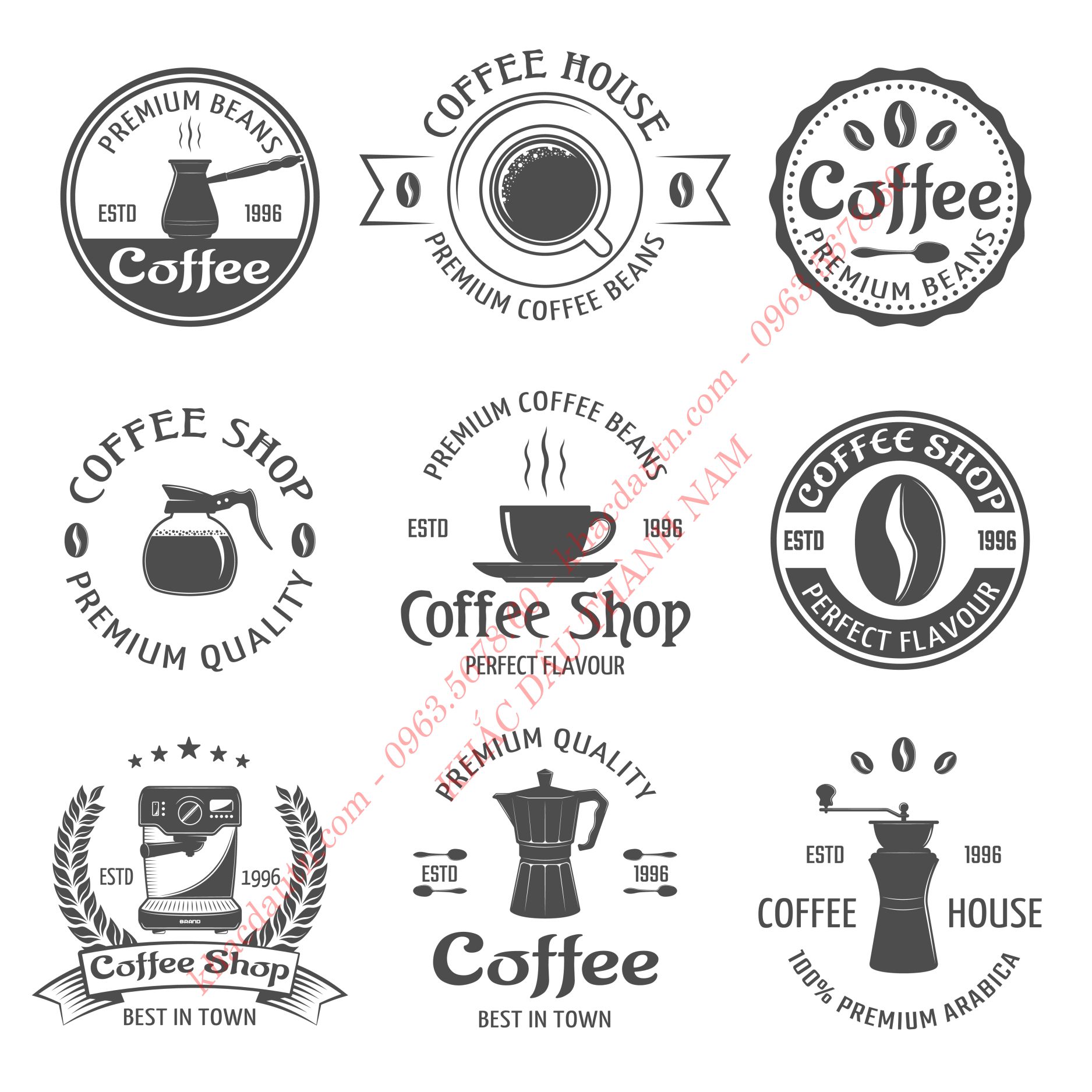 con dấu logo cafe